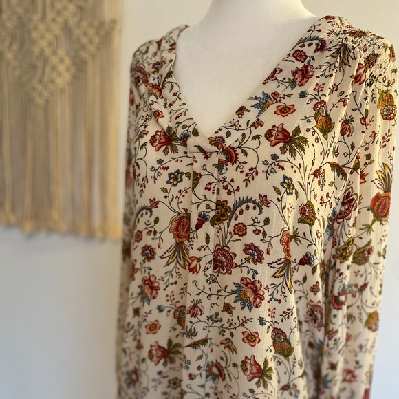 Cynthia Rowley Long-sleeve Floral Blouse size XL - Picture 3 of 11